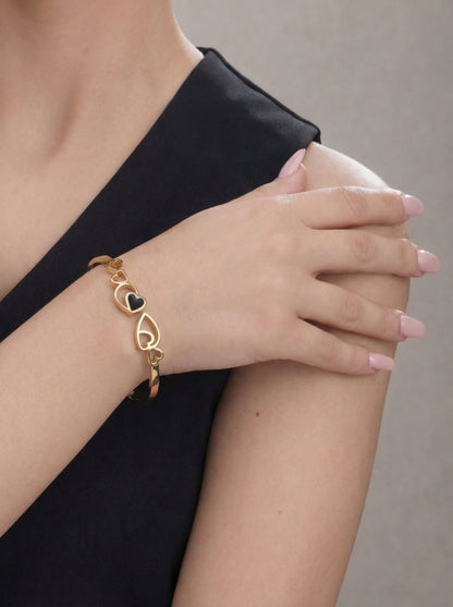 Golden Heart Charm Bracelet Kada