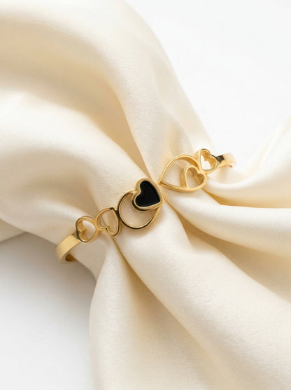 Golden Heart Charm Bracelet Kada