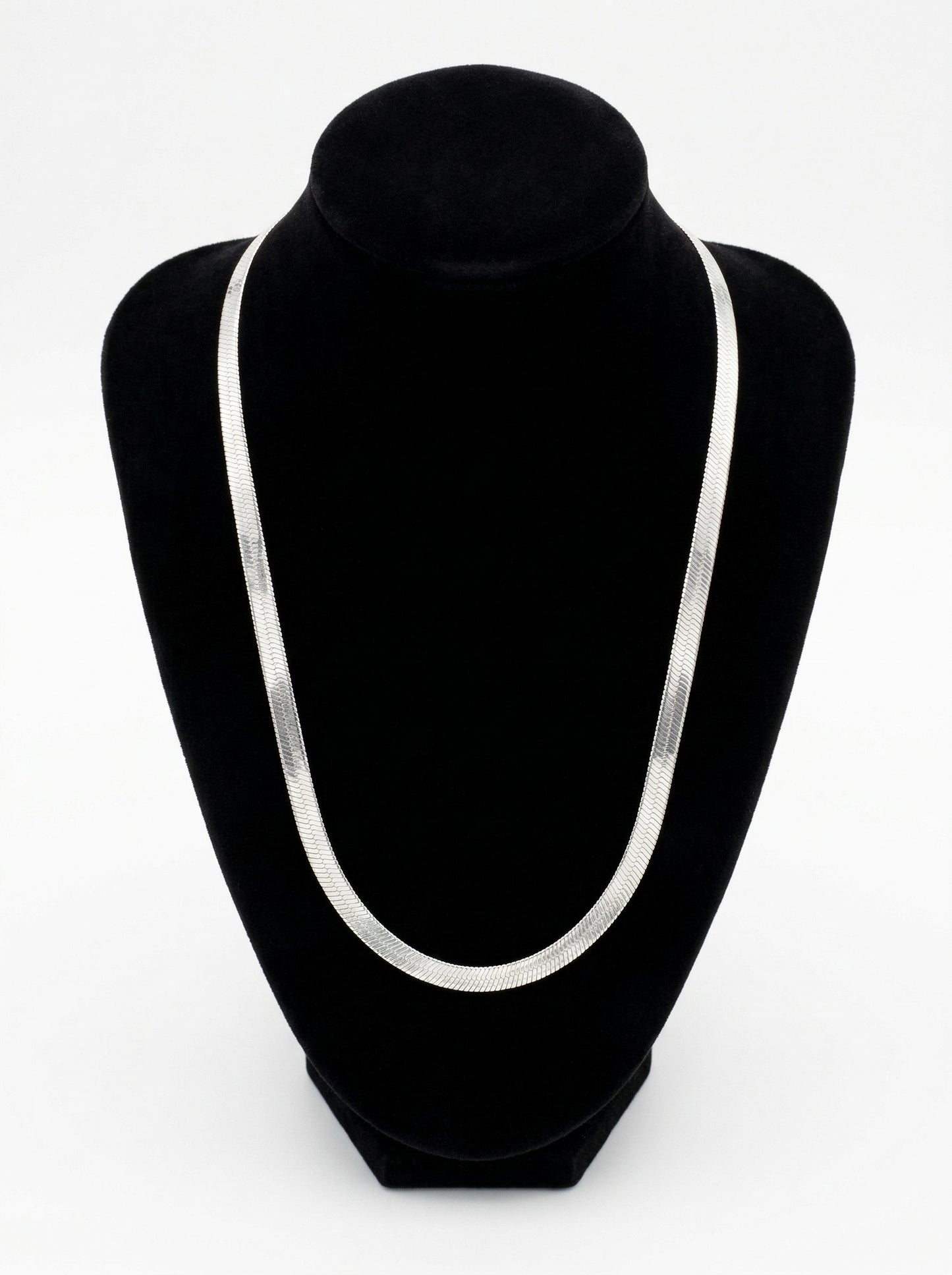 Silver Flat Snake Chain Necklace