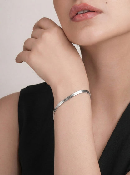 Silver Flat Snake Bracelet