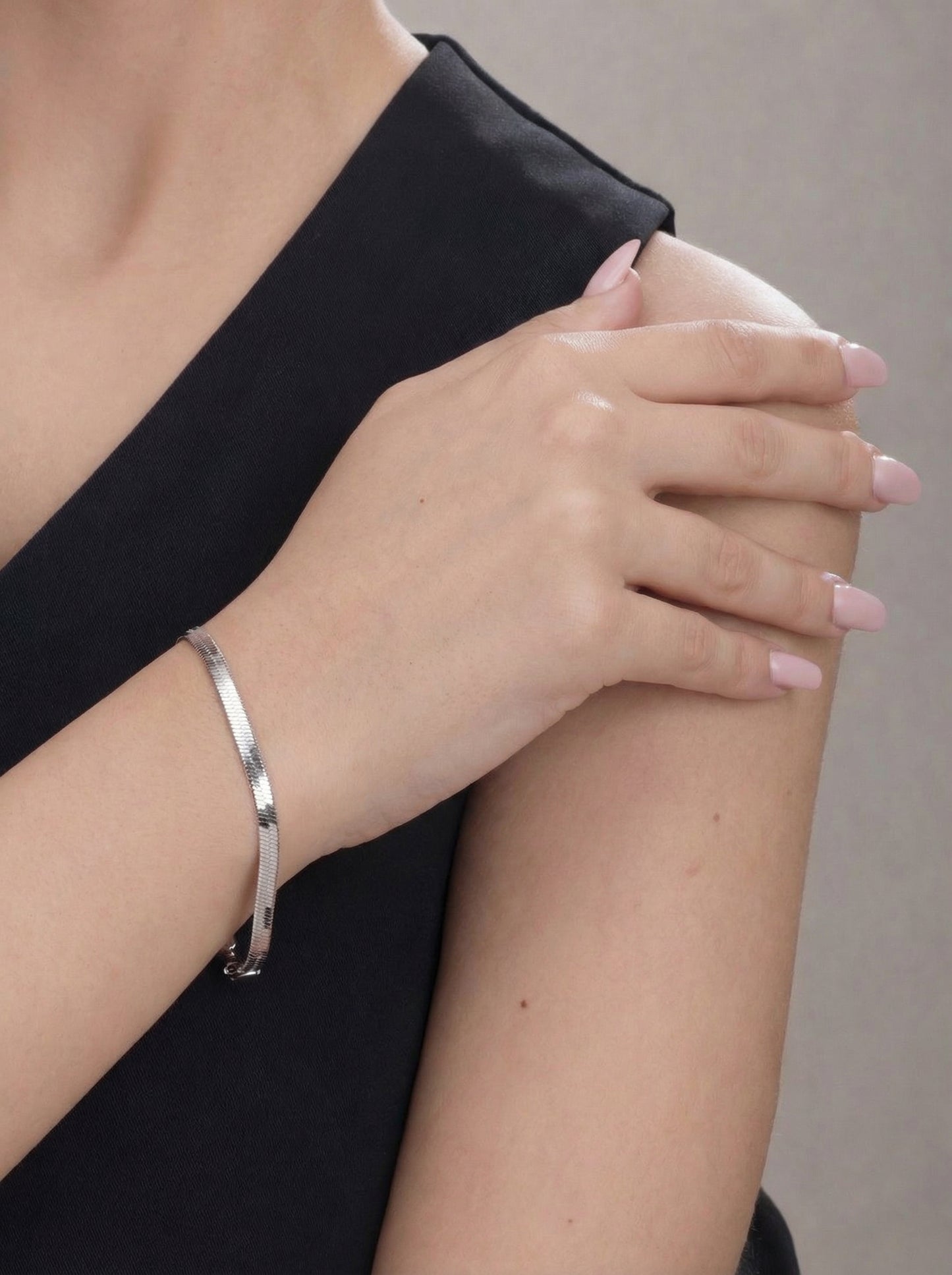 Silver Flat Snake Bracelet
