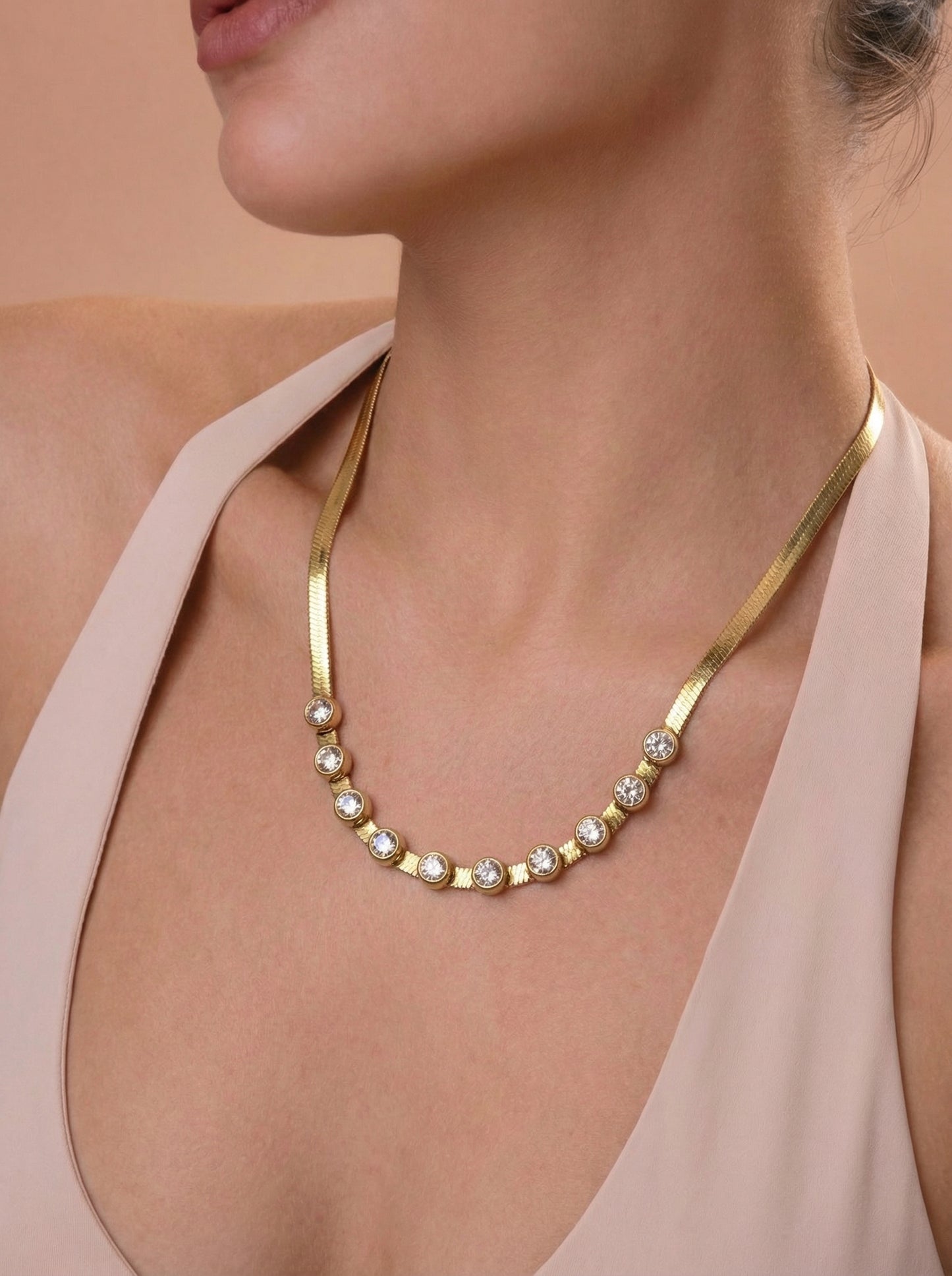 Crystal Halo Charm Necklace