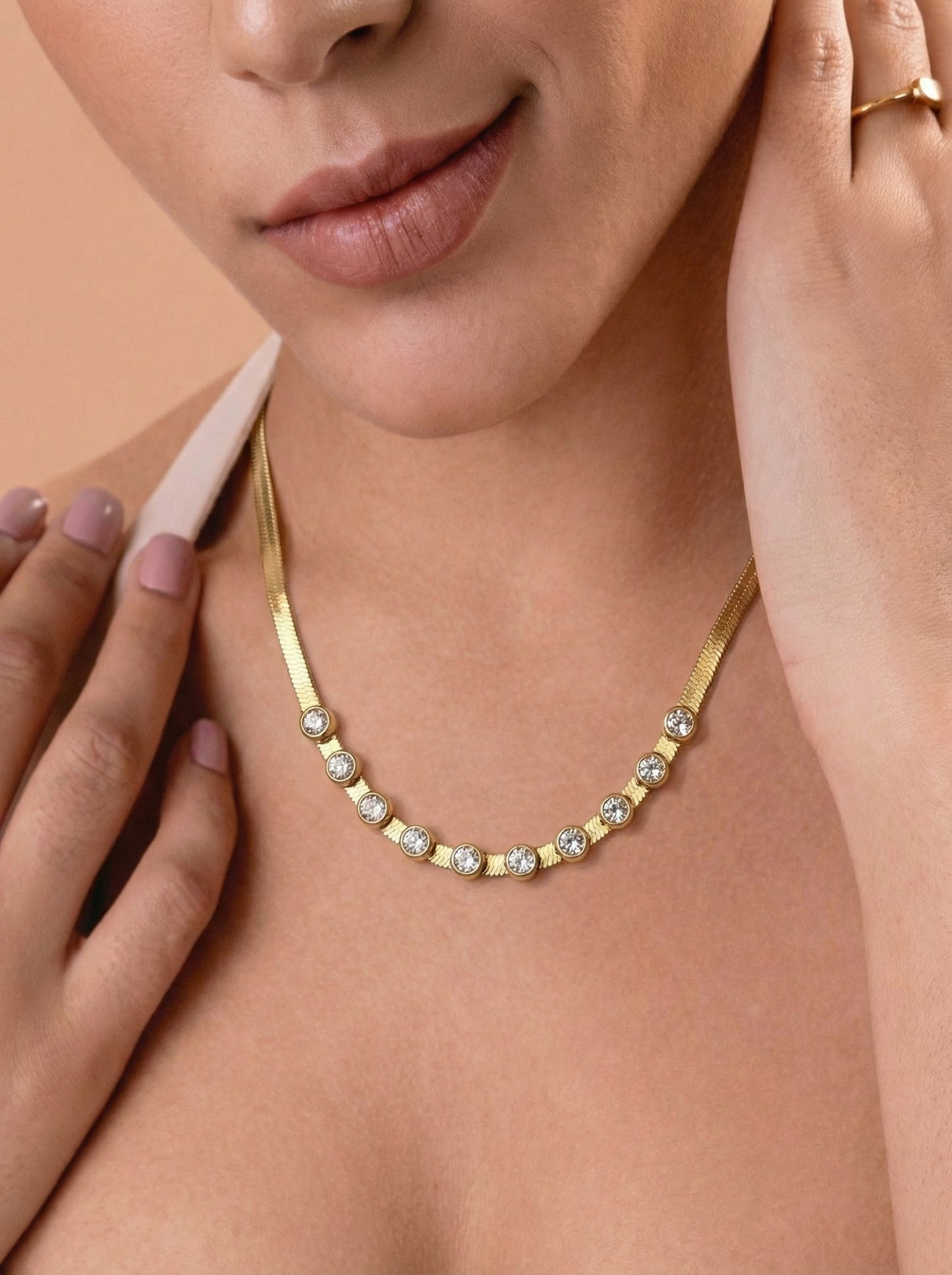 Crystal Halo Charm Necklace