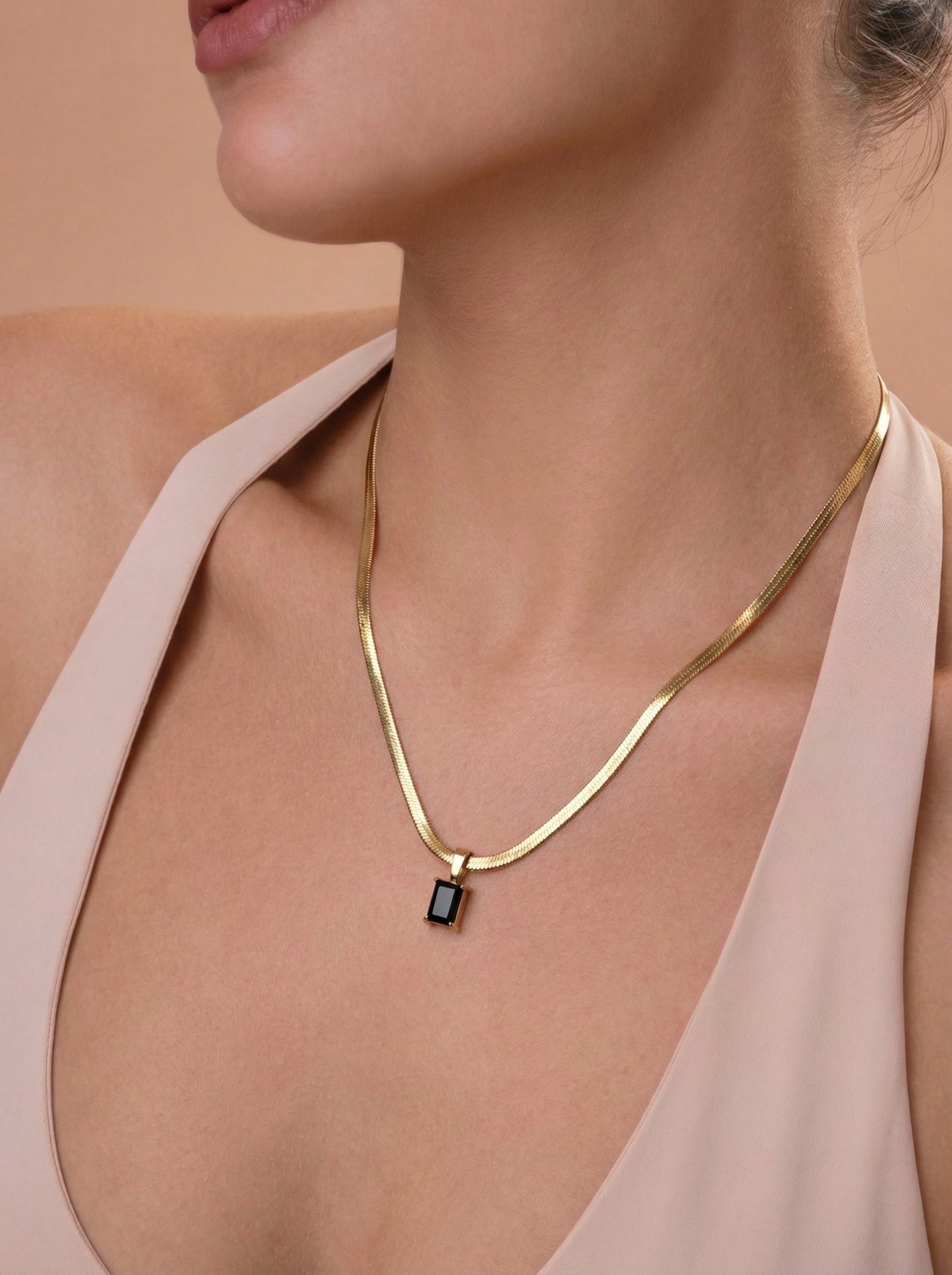 Black Sapphire Pendant Chain