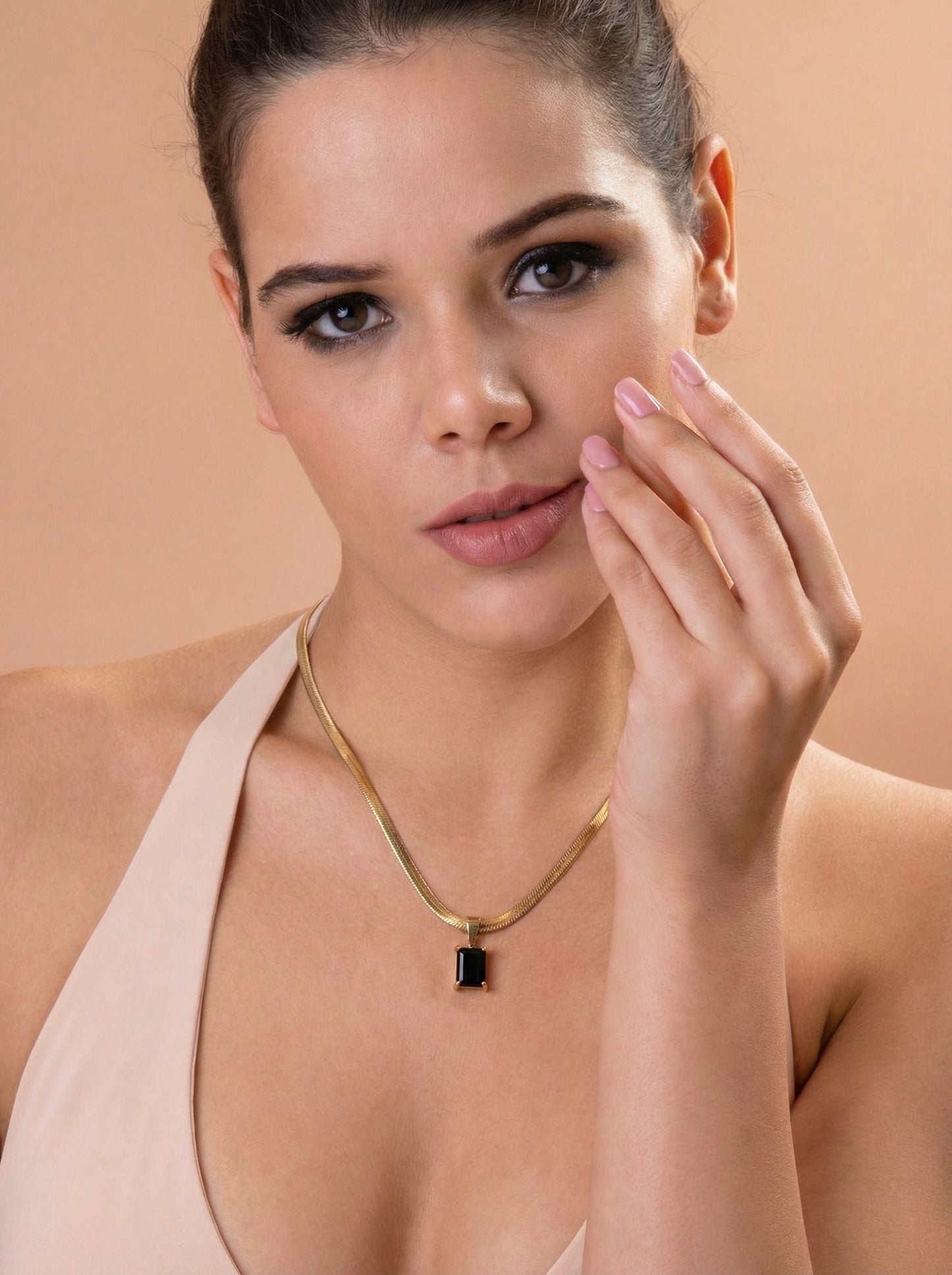 Black Sapphire Pendant Chain