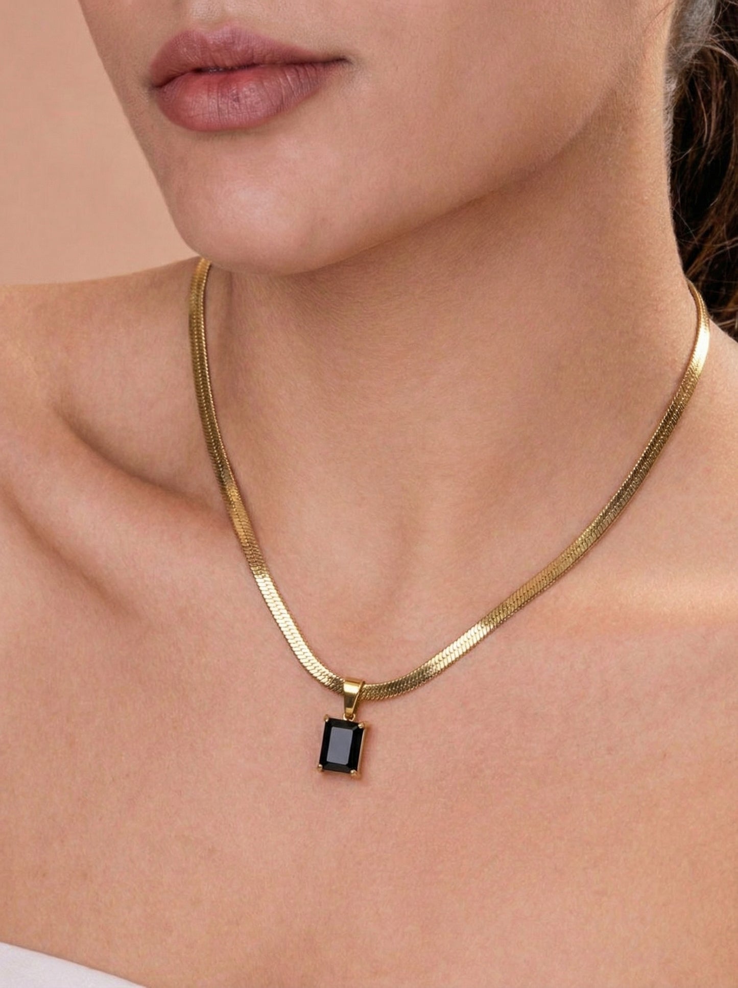 Black Sapphire Pendant Chain