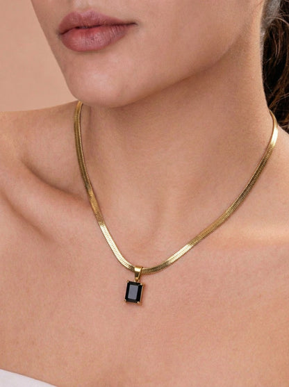 Black Sapphire Pendant Chain