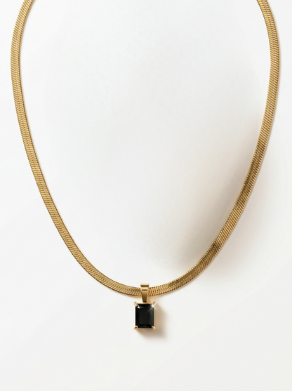 Black Sapphire Pendant Chain