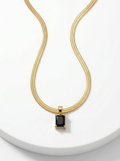 Black Sapphire Pendant Chain