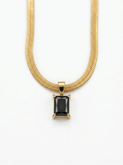 Black Sapphire Pendant Chain