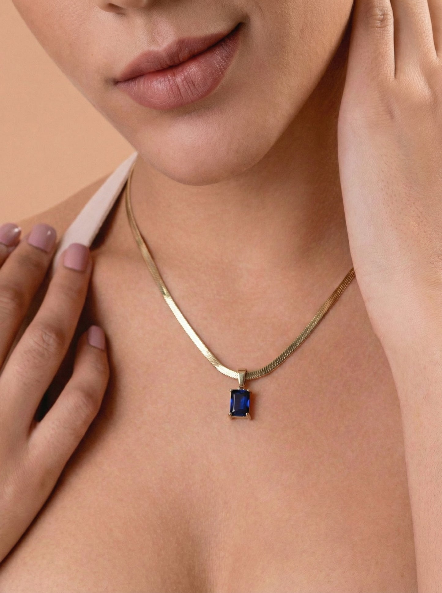 Royal Blue Sapphire Pendant Chain