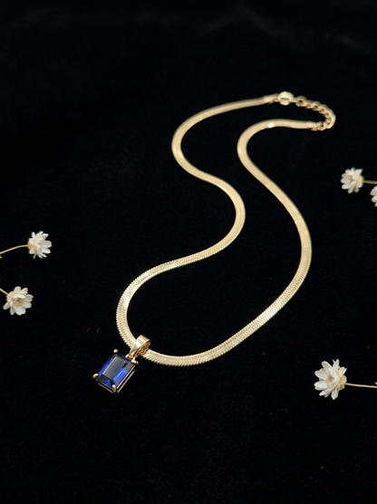 Royal Blue Sapphire Pendant Chain