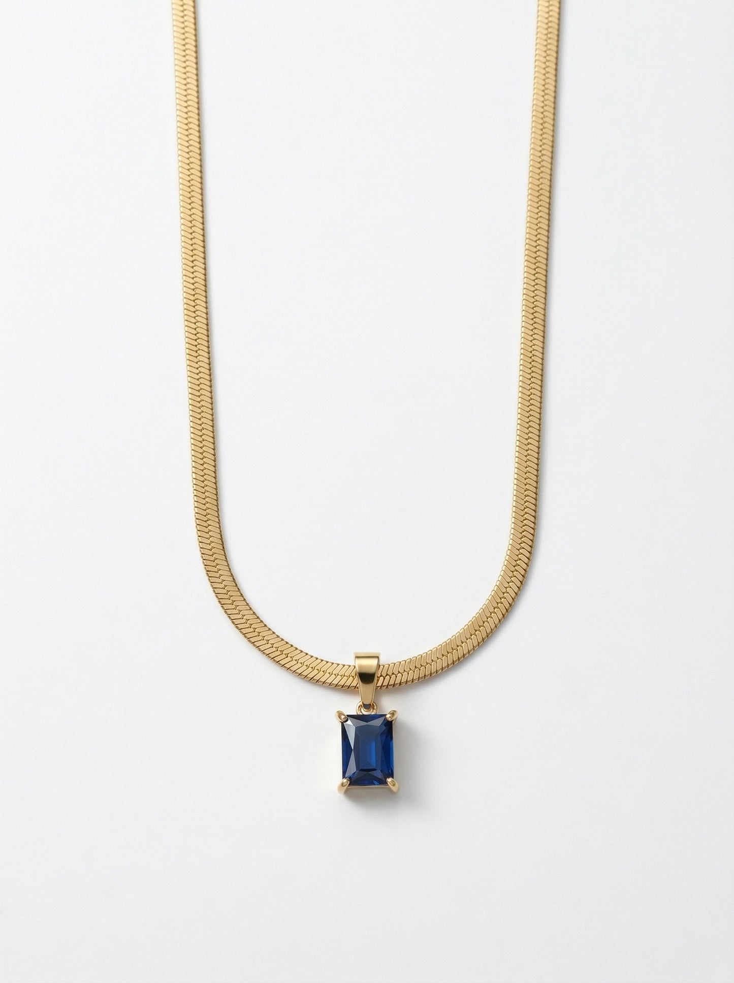 Royal Blue Sapphire Pendant Chain