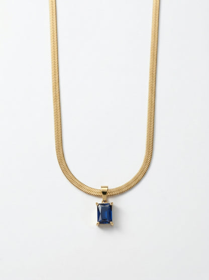 Royal Blue Sapphire Pendant Chain