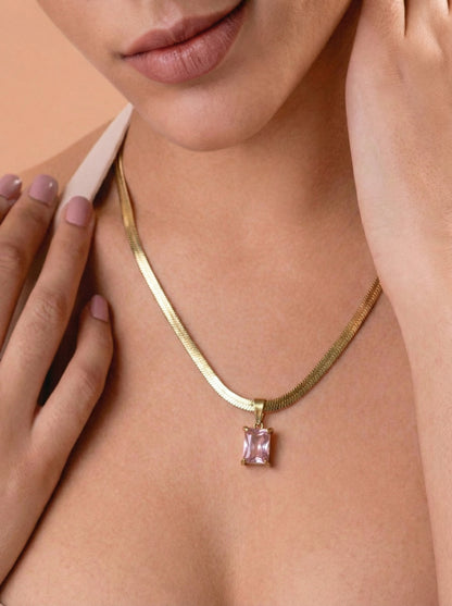 Blush Pink Sapphire Pendant Chain