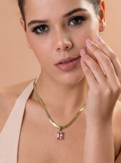 Blush Pink Sapphire Pendant Chain