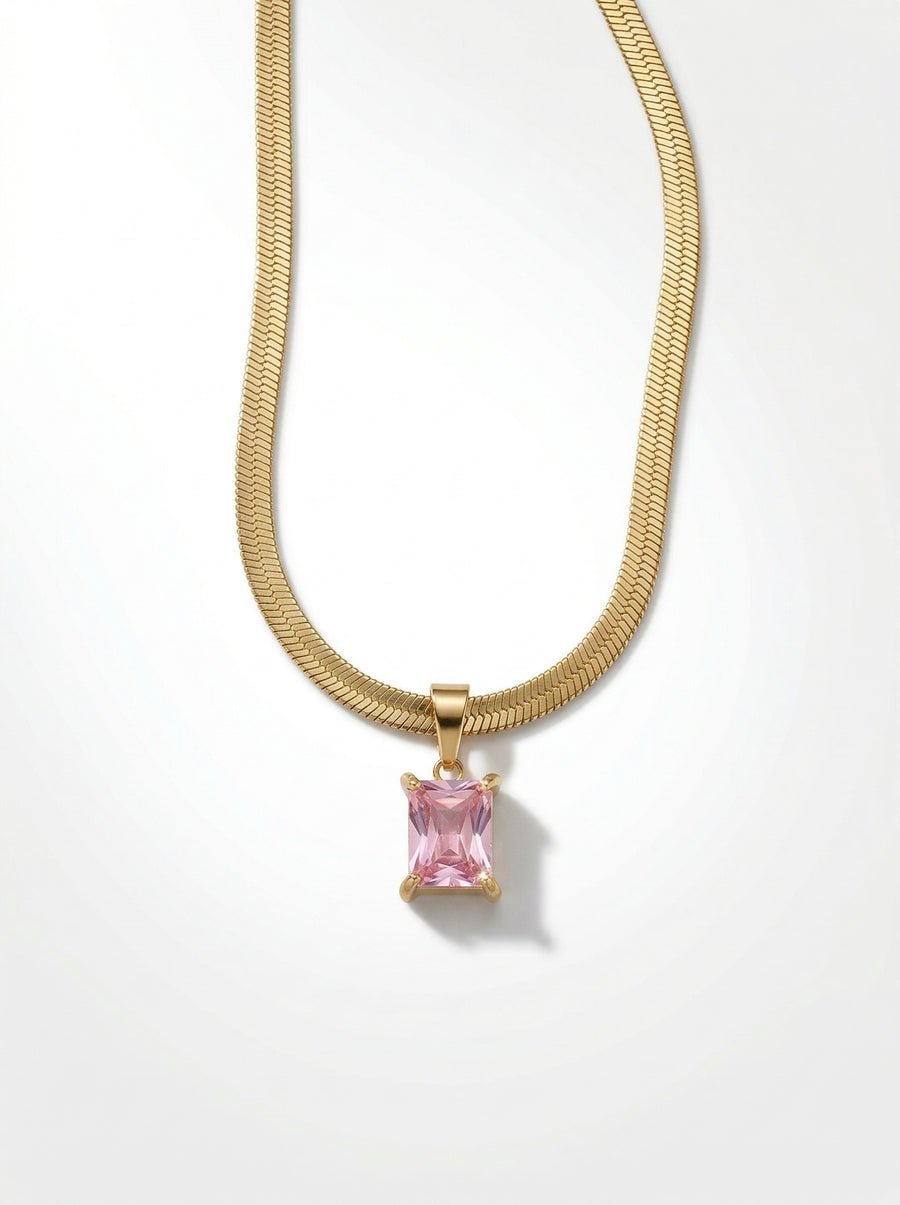 Blush Pink Sapphire Pendant Chain