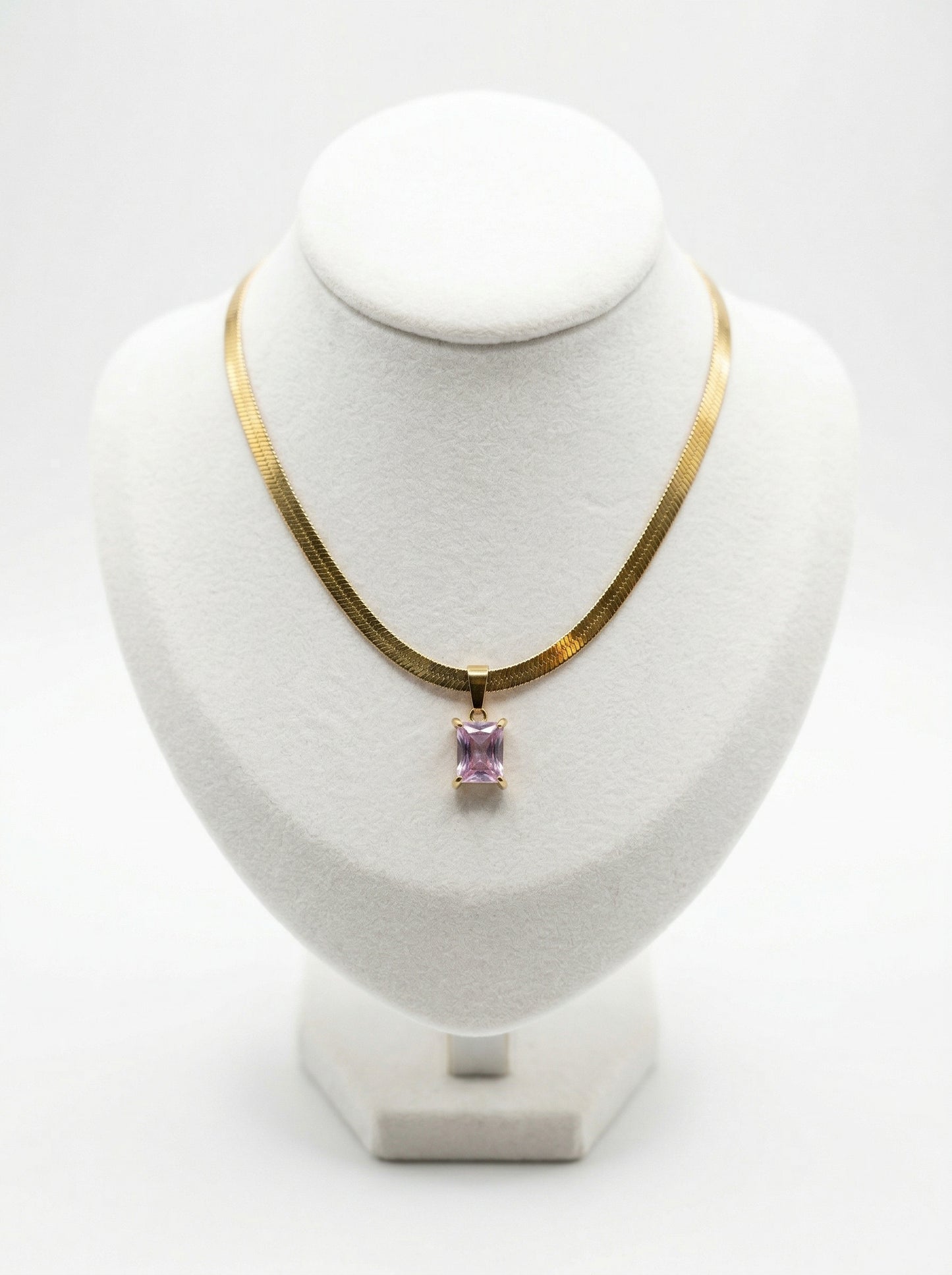 Blush Pink Sapphire Pendant Chain