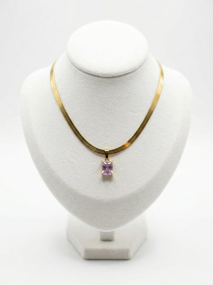 Blush Pink Sapphire Pendant Chain