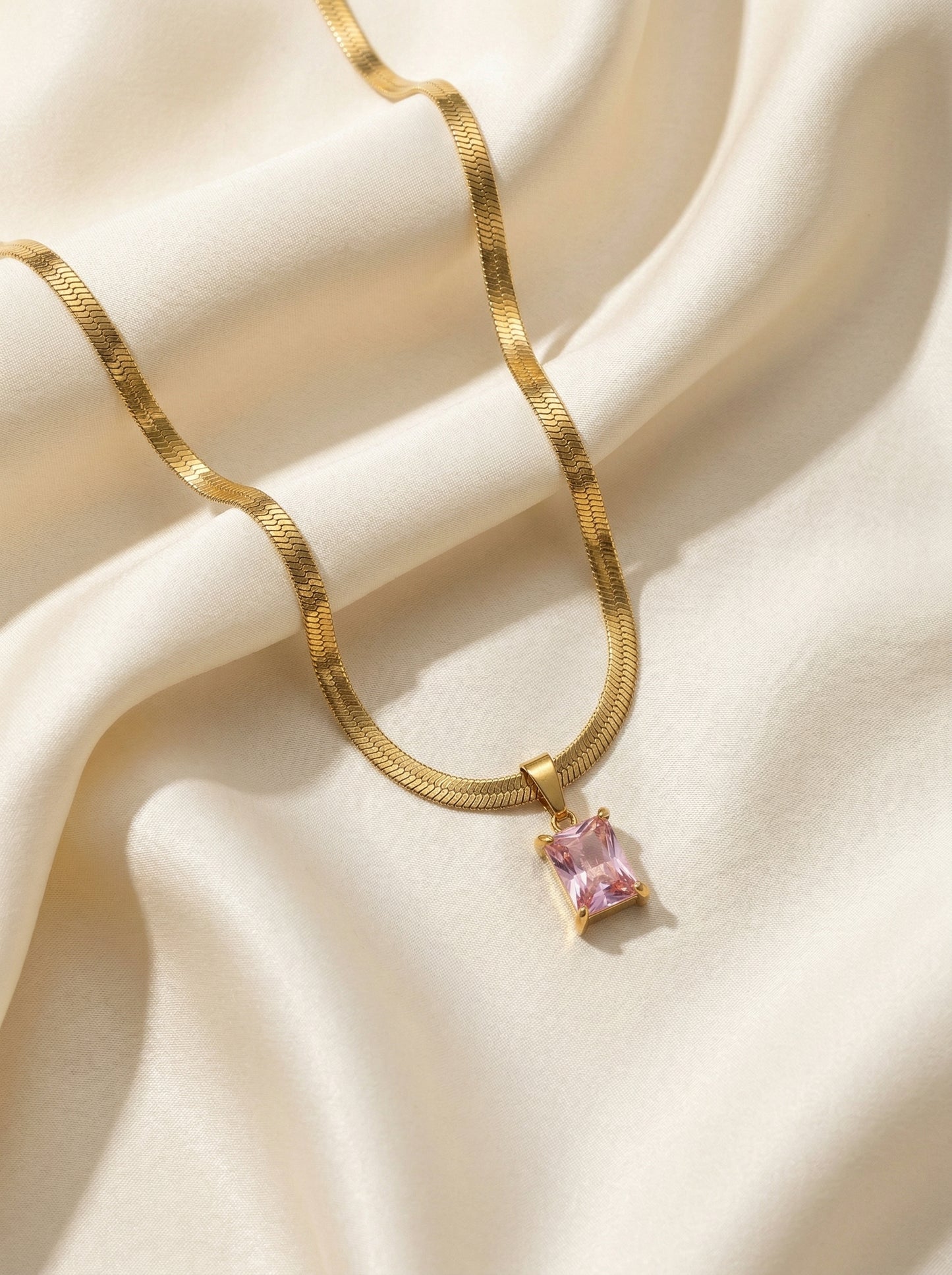 Blush Pink Sapphire Pendant Chain