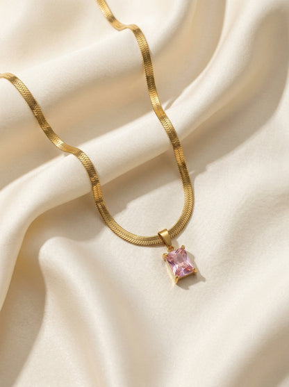 Blush Pink Sapphire Pendant Chain
