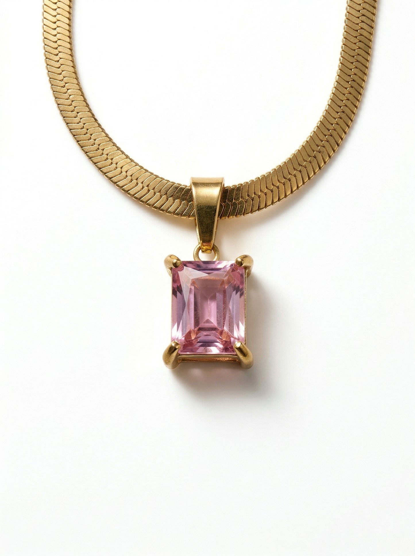 Blush Pink Sapphire Pendant Chain