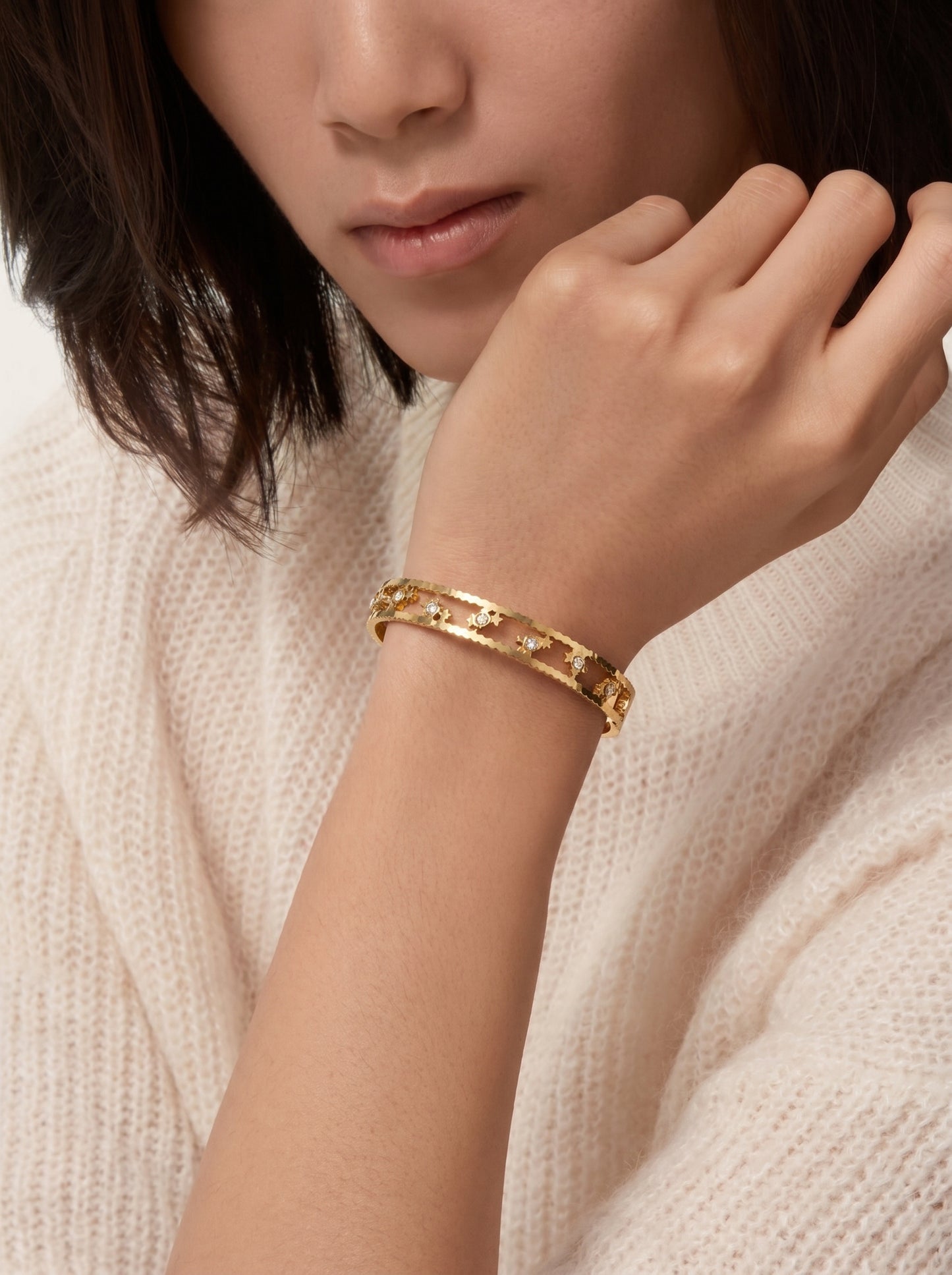 Golden Star Crystal Kada Bracelet