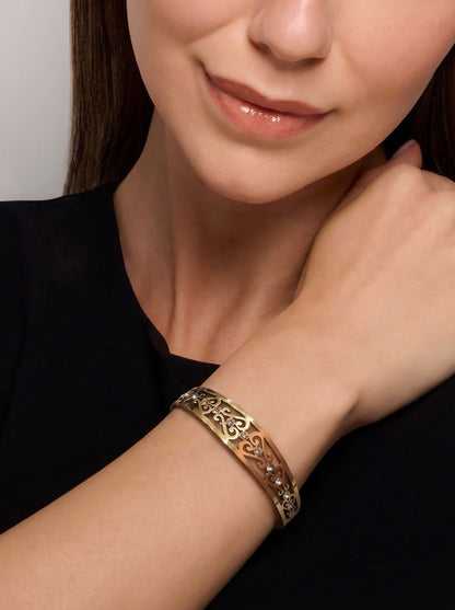 Golden Filigree Crystal Kada Bracelet