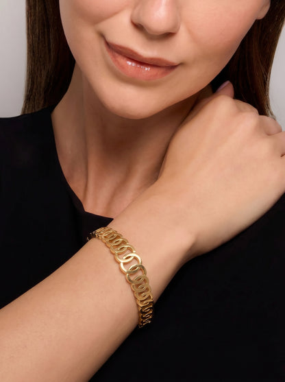 Golden Interlink Oval Kada Bracelet