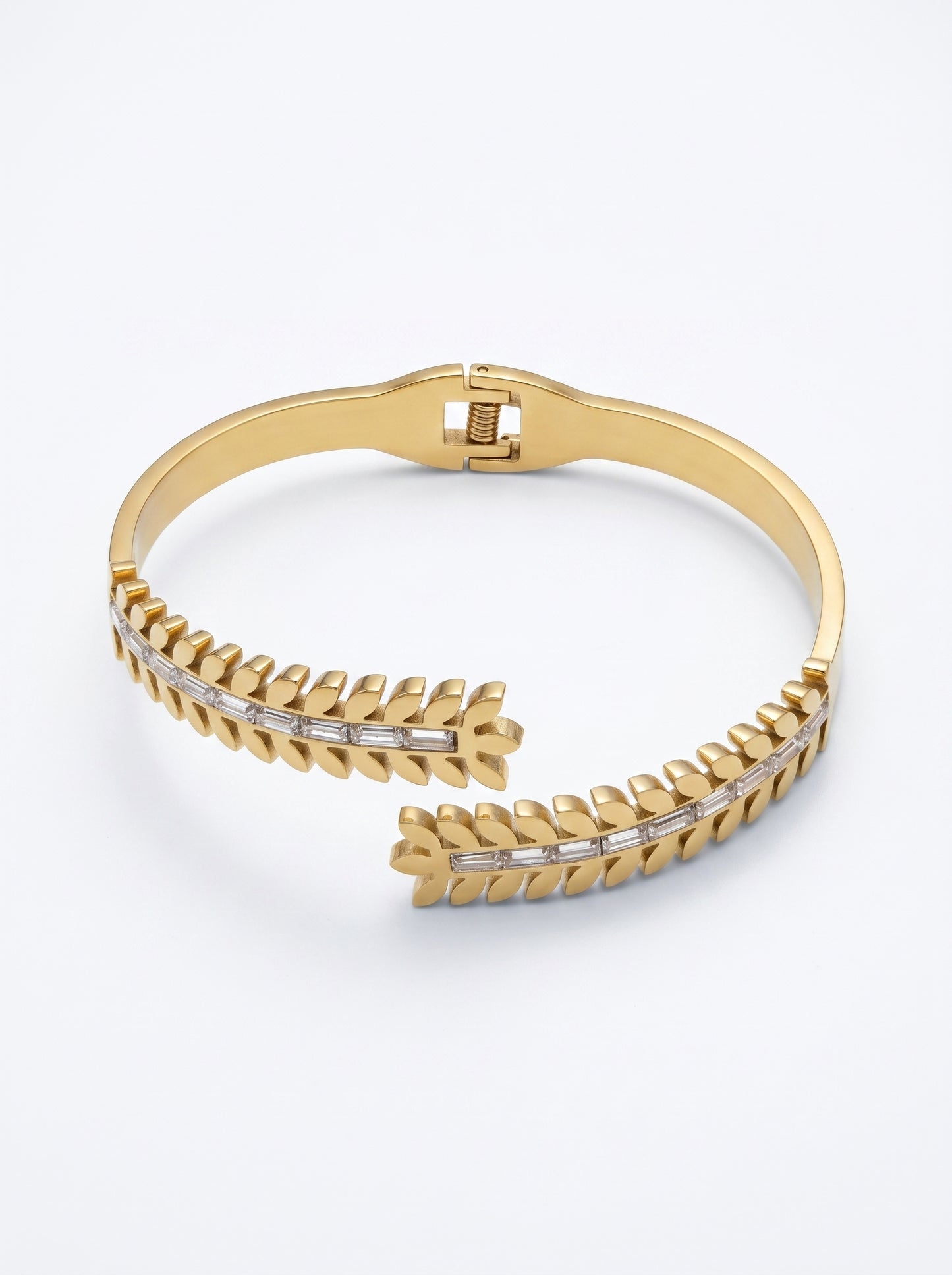 Golden Leaf Crystal Kada Bracelet