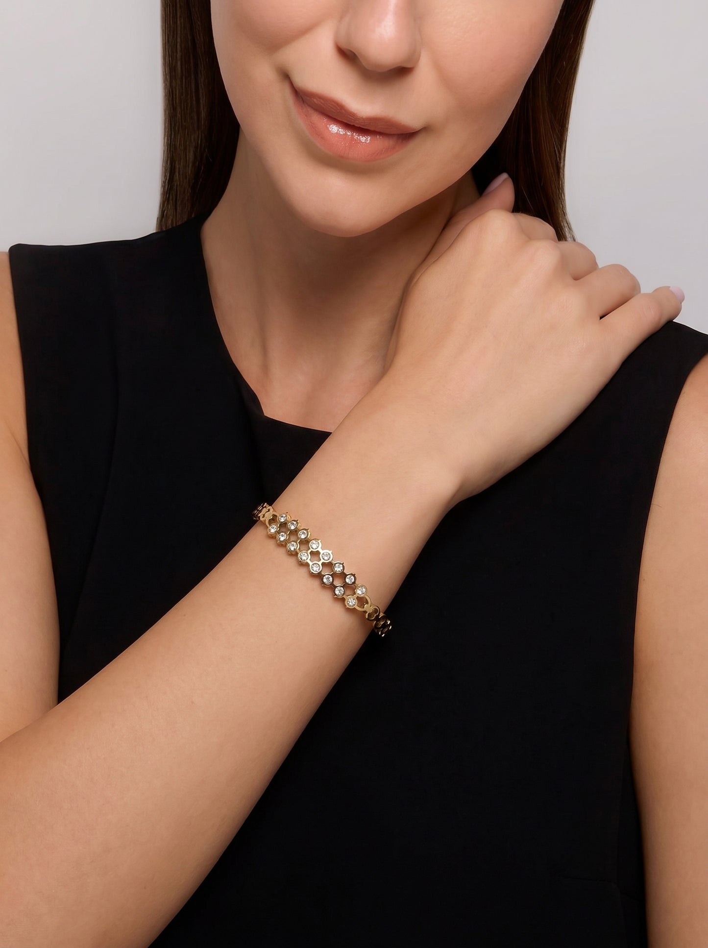Crystal Honeycomb Kada Bracelet