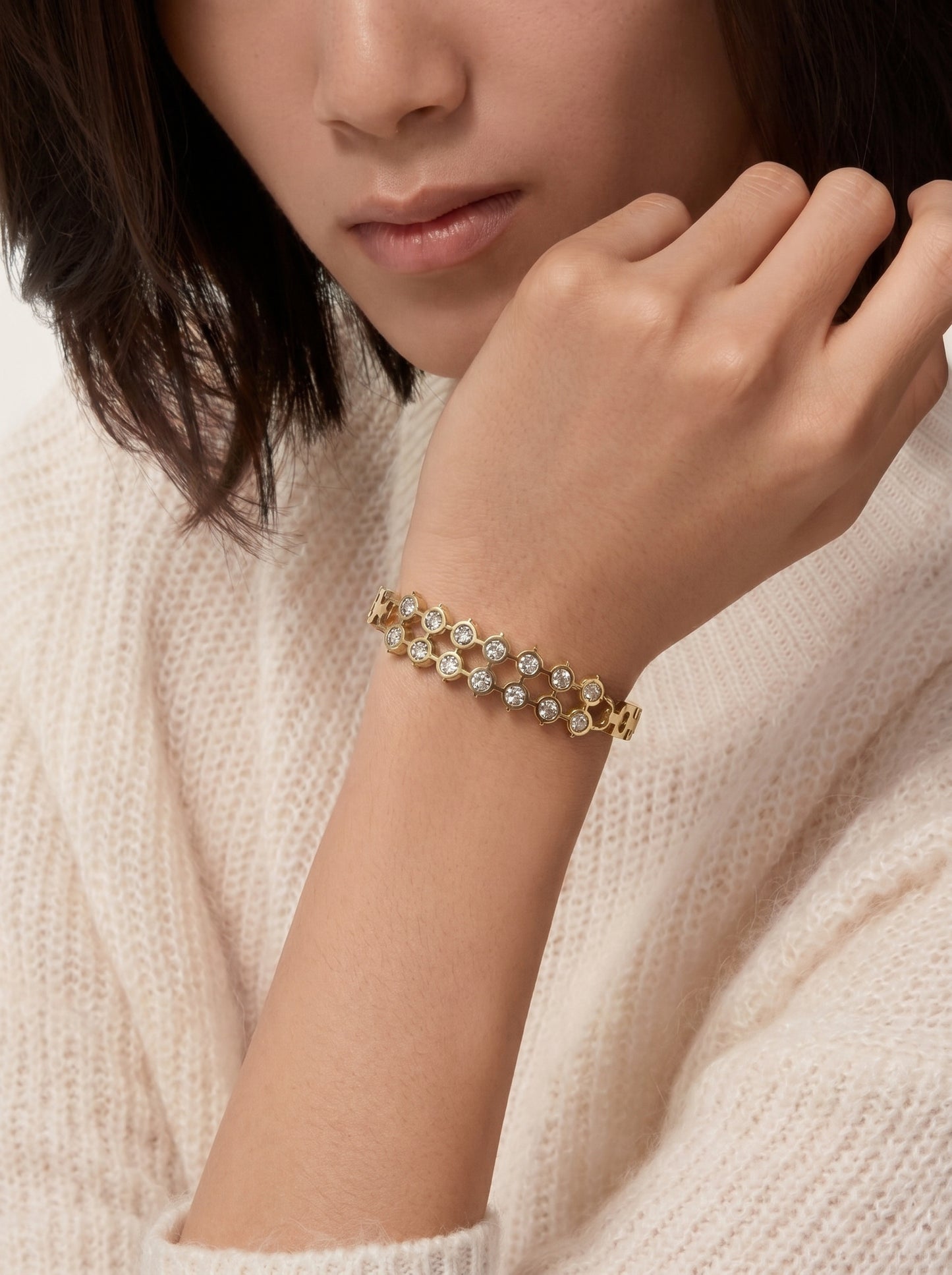 Crystal Honeycomb Kada Bracelet