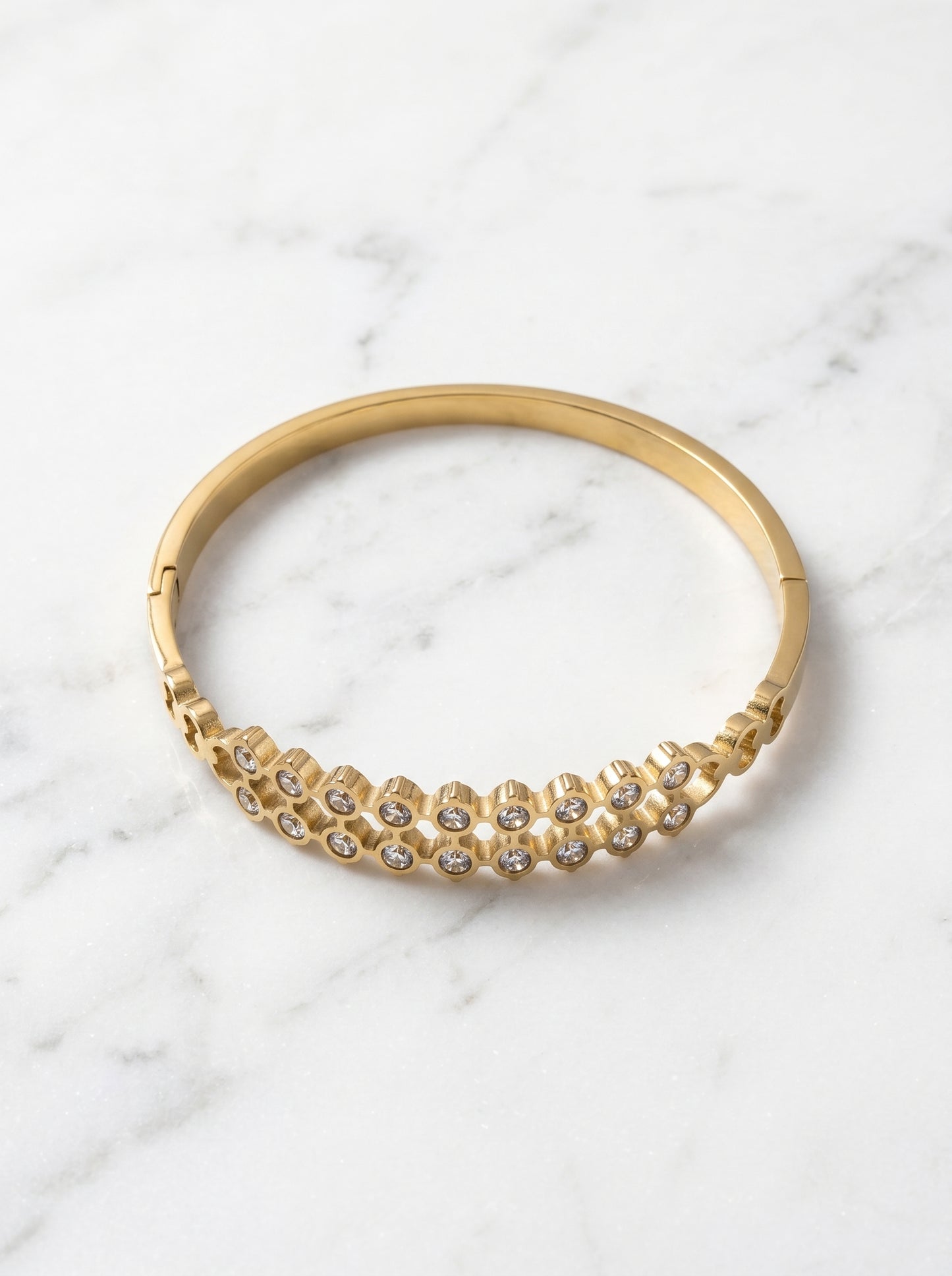 Crystal Honeycomb Kada Bracelet