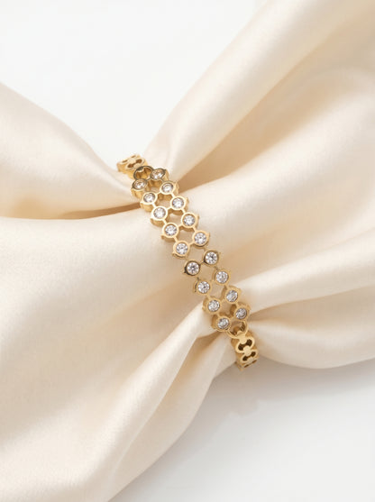 Crystal Honeycomb Kada Bracelet