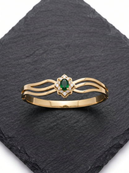 Emerald Bloom Kada Bracelet
