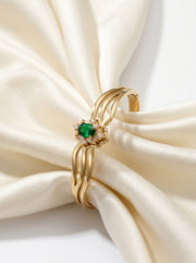 Emerald Bloom Kada Bracelet