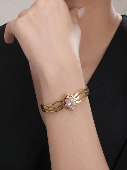 Crystal Bloom Kada Bracelet