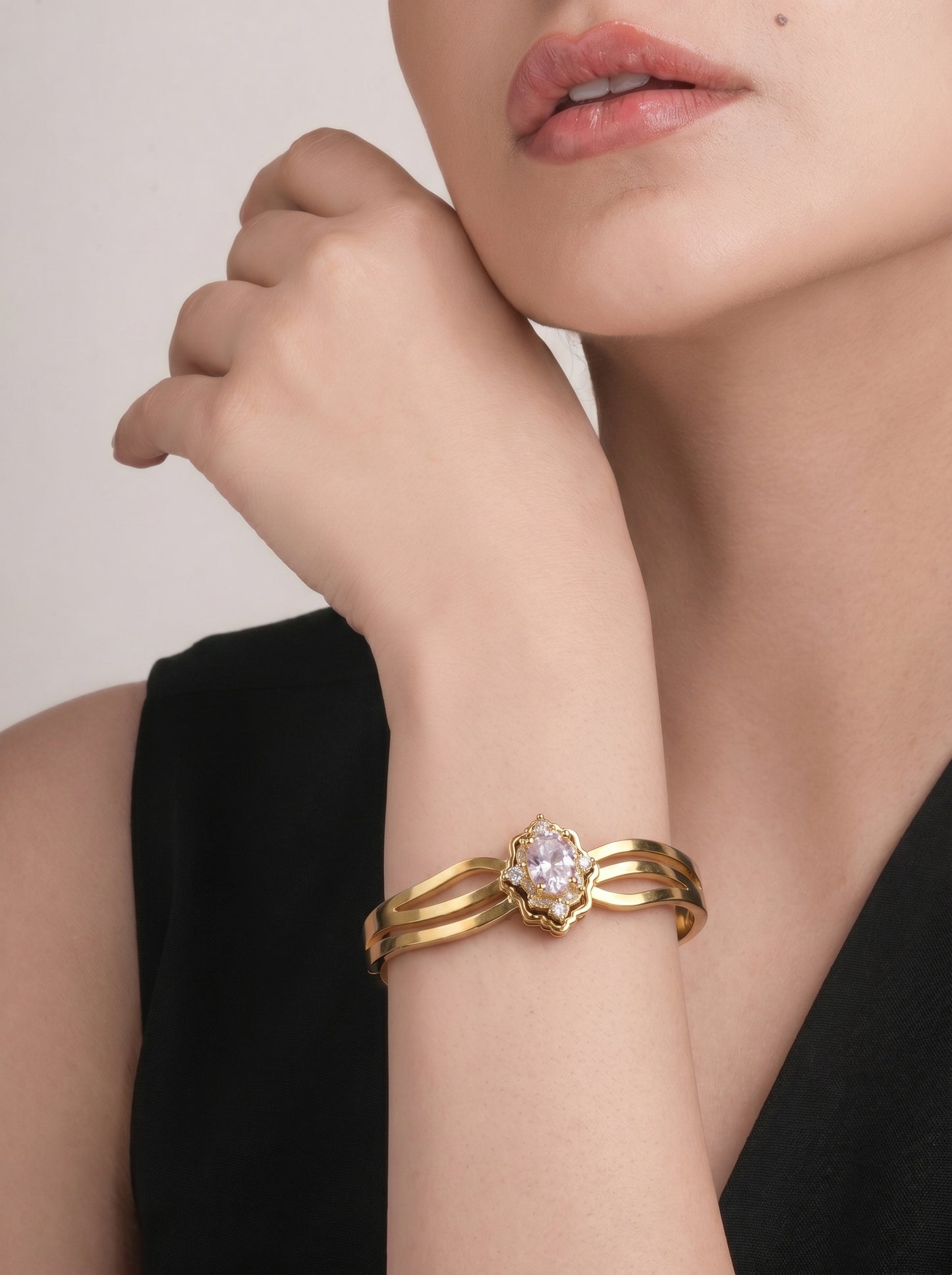 Crystal Bloom Kada Bracelet
