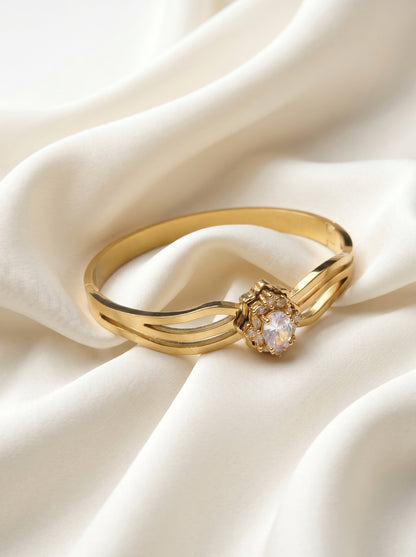 Crystal Bloom Kada Bracelet