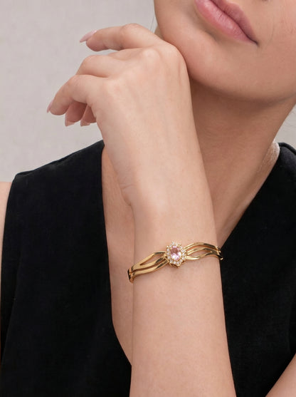 Pink Blush Bloom Kada Bracelet