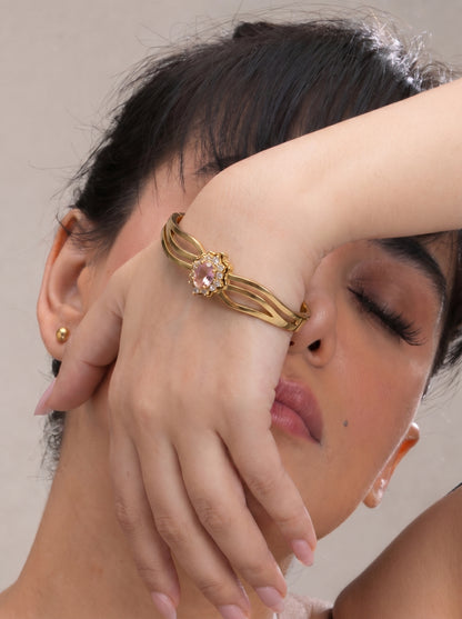 Pink Blush Bloom Kada Bracelet
