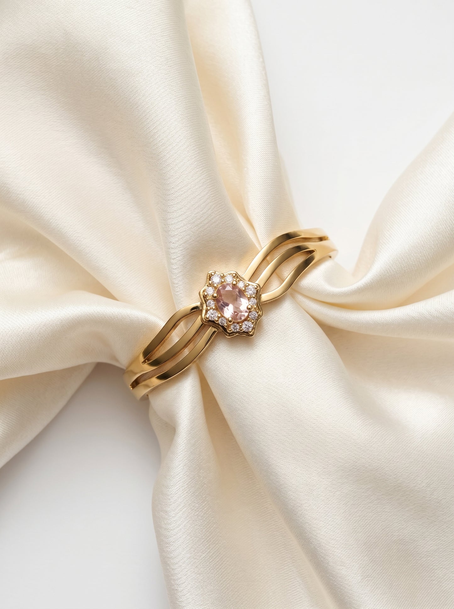 Pink Blush Bloom Kada Bracelet