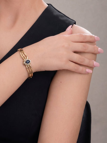 Black Onyx Bloom Kada Bracelet