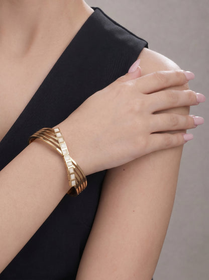 Golden Ivory Prism Kada Bracelet