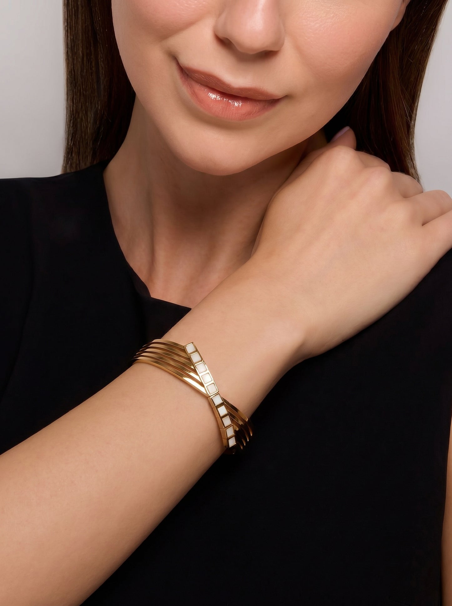 Golden Ivory Prism Kada Bracelet