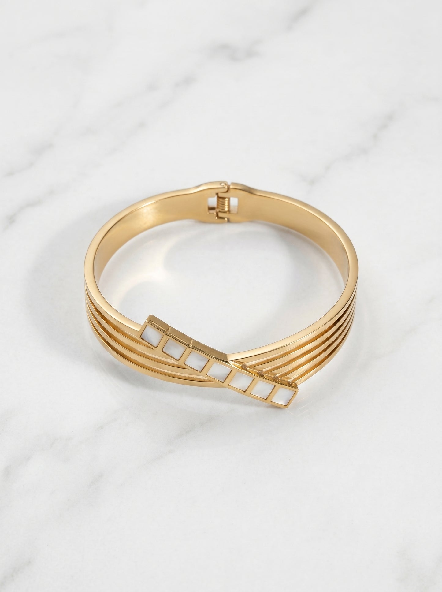 Golden Ivory Prism Kada Bracelet
