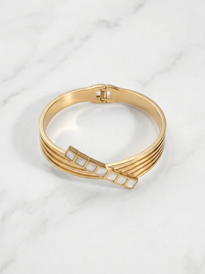 Golden Ivory Prism Kada Bracelet