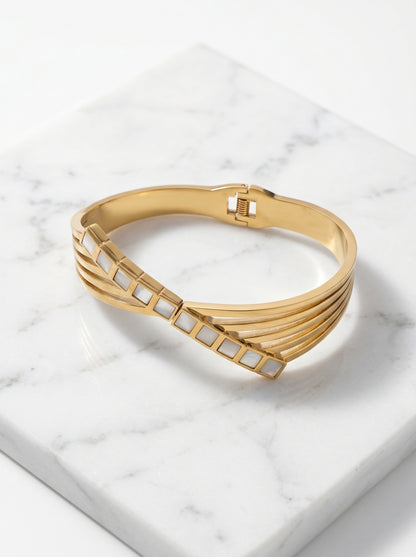 Golden Ivory Prism Kada Bracelet
