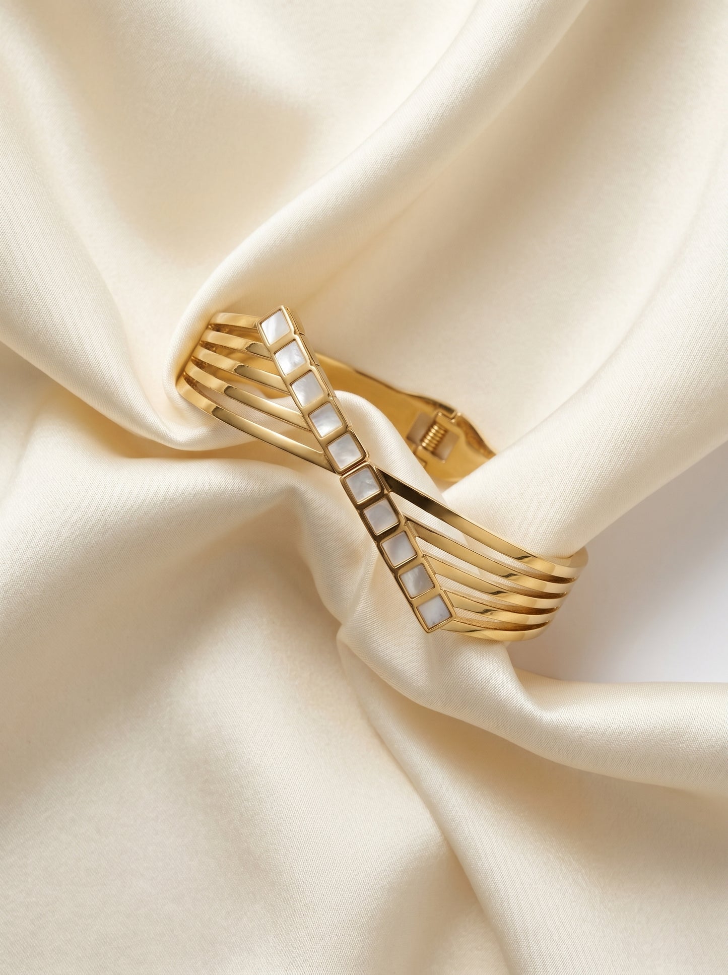 Golden Ivory Prism Kada Bracelet