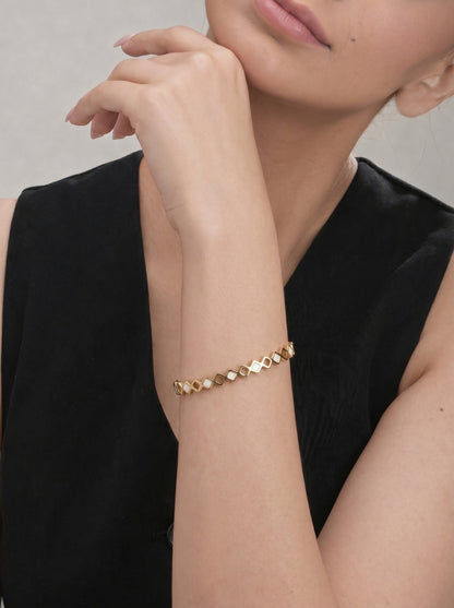 Golden Geo Link Kada Bracelet